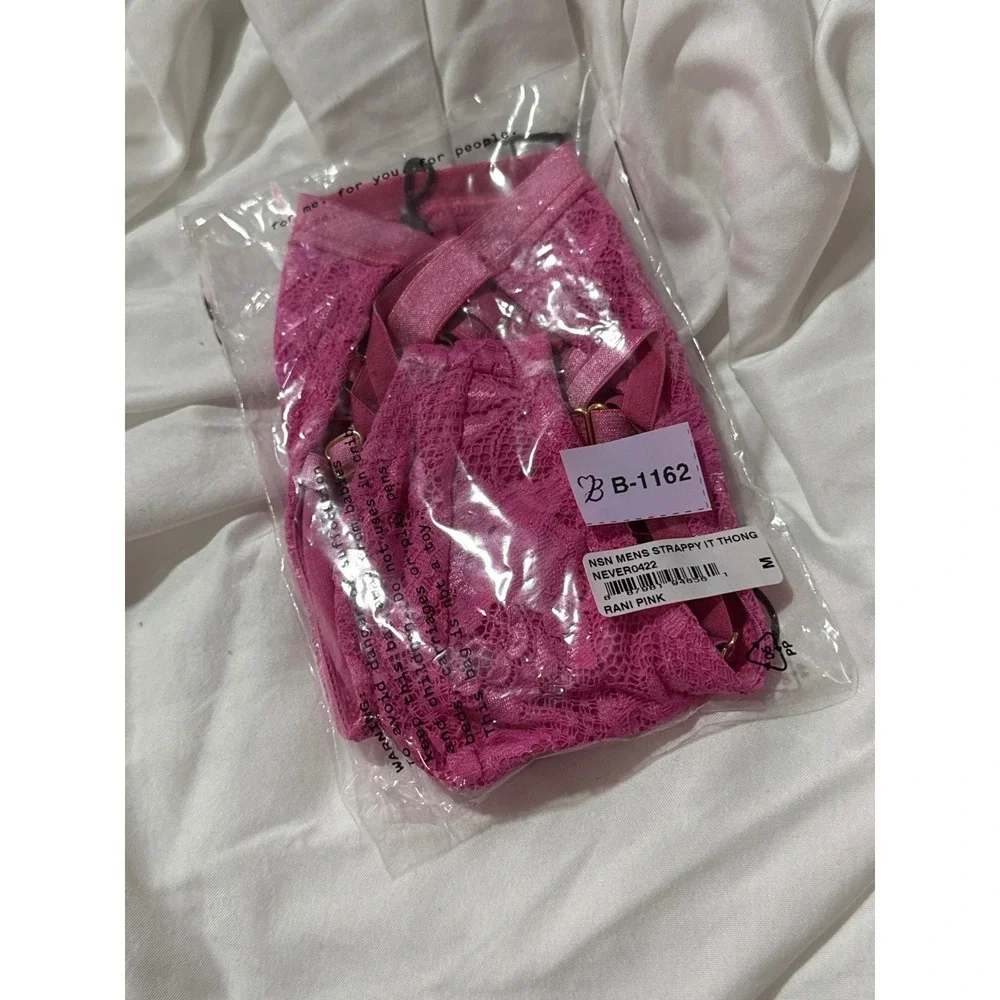 Cosabella‎ Never Say Never Floral Lace Strappy Thong Pink Luxury Lingerie  M